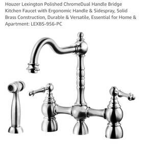 Lexbs-956-pc Houzer Lexbs956pc Lexington Polished Chromedual Handle Bridge Kitchen Faucet