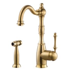 Regss-181-bb Houzer Brushed Brass Regal Series Kitchen Faucet With Side Sprayer