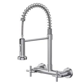 0088 Hurran Wall Mount Kitchen Faucet Brushed Nickel Sink 8 Inch