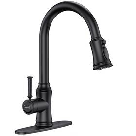 Bhur0025ablus-lt-black Hurran Kitchen Faucet With Pull Down Sprayer Single Handle High Arc Utility Sink Fauce