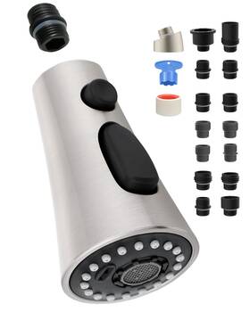Hyfaucethead-9a-75032-bn Hygie Rinse Universal Kitchen Faucet Head Replacement With 15 Adapter Kit Compatible