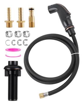 Hysidesparyer-8036braided-orb Hygie Rinse Universal Kitchen Sink Side Sprayer Attachment Compatible With Moen/delta