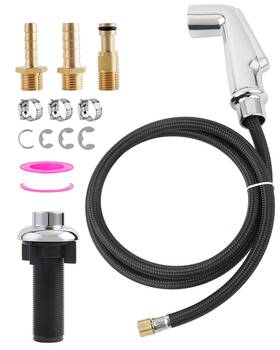 Hysidesparyer-808braided-c Hygie Rinse Universal Fit Sink Spray Attachment With Hose Set Kitchen Side S