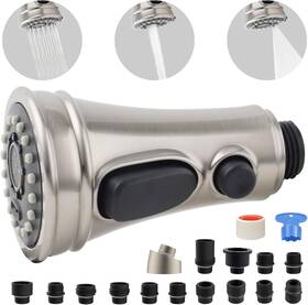 Ca-ifpd74931-3sprayer-brushed Ifealclear Pull Down Spray Head 3 Modes For Kitchen Faucet Brushed Nickel