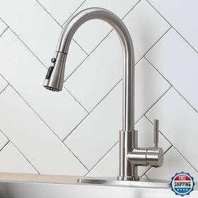 B07hv7k8kv Ikebana Kitchen Faucet With Sprayer Brushed Nickel Lead-free Hi