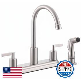 B0fljysnhm Ikebana 3 Or 4 Hole 2 Handle Kitchen Faucet Brushed Nickel Sink