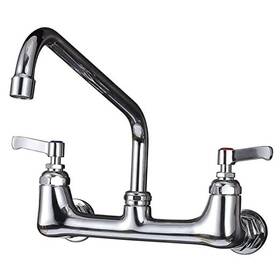 Im-us-kh39 Imlezon Wall Mount Kitchen Faucet 8 Inch Center Commercial Faucets With 12 Swivel