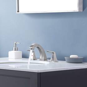 Inseus 723083944053 Brushed Nickel 2-handles Widespread Bathroom Faucet With Silver