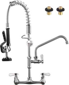 B0cjnwnbkh Iviga Upgrade Commercial Kitchen Faucet Pre-rinse Sprayer 8 Inch Center Wall Mount 9