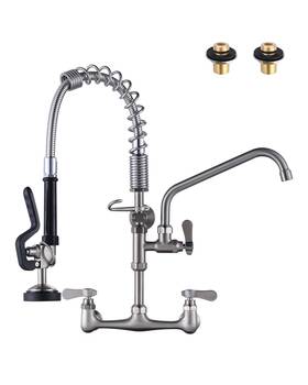 B0d8pz7mlh Iviga Brushed Nickel 21 Inch Commercial Kitchen Faucet Pre-rinse Sprayer Wall Mount 8 Cen