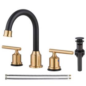 Vba05gb Iviga 8 Inch Widespread Double Handle High Arc Bathroom Faucet With Pop Up Drain