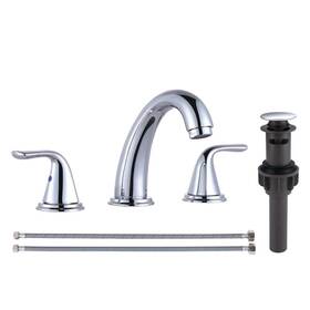 Vba31c Iviga 8 Inch Widespread Double Handle High Arc Bathroom Faucet With Pop Up Drain Kit In