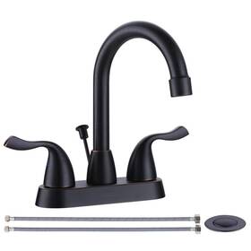 Vba32rb Iviga 4 Inch Centerset Double Handle High Arc Bathroom Faucet With Lift Rod Drain