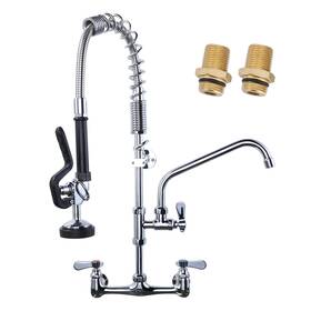 Vg2314200c-fbaus Iviga Commercial Wall Mount Kitchen Faucet With Pre-rinse Sprayer 8in Center