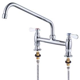 Vg2316100c-14-fbaus Iviga Commercial Sink Faucet With 14 Inch Swivel Spout And Supply Lines 8 Center Deck M