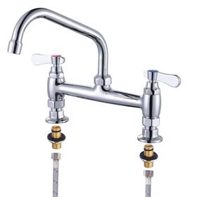 Vg2316100c-8-fbaus Iviga Commercial Sink Faucet With 8 Inch Swivel Spout And Supply Lines Center Deck