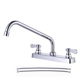 Vsk78c-12 Iviga Sink Faucet 12 Swivel Spout With Supply Lines Brass Deck Mount Kitchen Du
