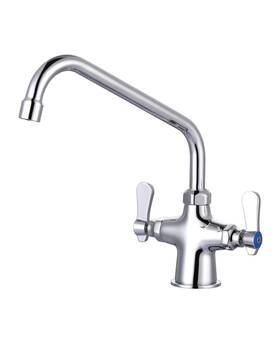 Vsk81c-10 Iviga Dual Handle Hot And Cold Water Kitchen Faucet Deck Mount Commercial Si