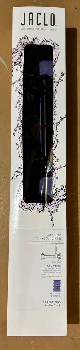 629-62-mbk Jaclo Complete Faucet Supply Kit Matte Black