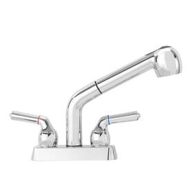 Js Jackson Supplies 019442570828 Dual Handle Pull Out Faucet Chrome Finish 4 Inch Center Set Universal Util