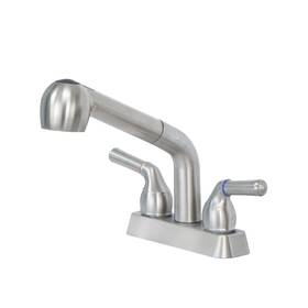 Jsfct10ss Js Jackson Supplies Dual Handle Pull-out Faucet Stainless Steel 4-inch Center Set For Utility Sink