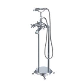 Kahomvis 774848537973 Tugela 3-handle Claw Foot Tub Faucet With Hand Shower In Chrome