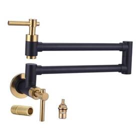 Vg2313001gb Kaipingshijiadunweiyuyouxiangongsi Pot Filler Faucet Brass Wall Mount Kitchen Folding Black And Gold Style A