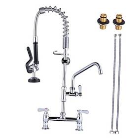 Vg2315100c-26-fbaus Kaipingshijiadunweiyuyouxiangongsi Commercial Kitchen Faucet Deck Mount With Pre 26 Polished Chrome