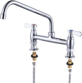 Vg2316100c-12-fbaus Kaipingshijiadunweiyuyouxiangongsi Commercial Sink Faucet With 12 Inch Swivel Spout And Supply Lines