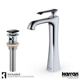 Karran 814038028239 Woodburn Single Hole Handle Vessel Bathroom Chrome