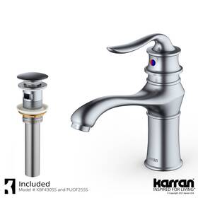 Karran 814038028437 Dartford Single Hole Handle Basin Bathroom Stainless Steel