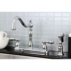 Kb1751albs Kingston Brass Heritage Widespread Kitchen Faucet With Metal Lever