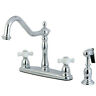 Kb1751pxbs Kingston Brass Heritage Centerset Kitchen Faucet Chrome 663370013799