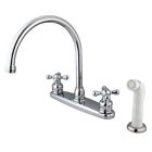 Kb721ax  Kingston Brass Classic Double Handle Kitchen Faucet In 663370000096