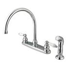 Kb721sp Kingston Brass Victorian Gooseneck Kitchen Faucet With Oak 783961723194
