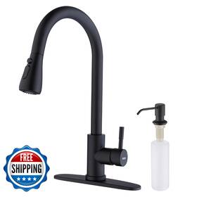 B09gxy2mxd Keer Matte Black Single Handle Pull Down Kitchen Faucet Soap Dispenser