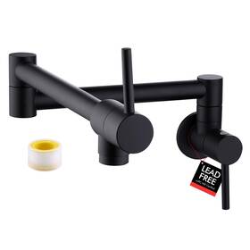 Kes 192818001697 Pot Filler Folding Kitchen Faucet Brass Double Joint Swing Arm Sink Fauce