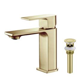 Kibi Usa 842708116382 Lead-free Solid Brass Single Handle Bathroom Vanity Faucet Brushed Gold With Pop U
