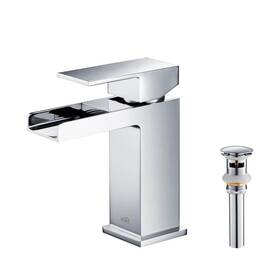 Kibi Usa 842708116481 Waterfall Solid Brass Single Handle Sink Faucet Chrome With Pop Up Drain