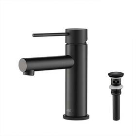 Kibi Usa 842708116665 Luxury Single Hole Bathroom Faucet Matte Black With Pop Up Drain