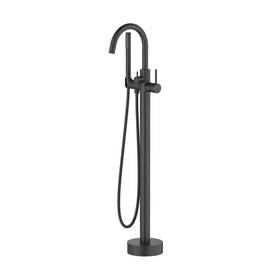 Kibi Usa 842708120723 Circular Single Handle Floor Mounted Freestanding Tub Filler Matte Black