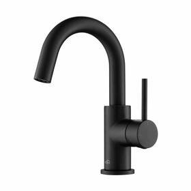 Kibi Usa 842708126435 Circular Single Handle High-arc Bathroom Sink Faucet With Matte Black