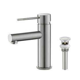 Kibi Usa 842708144408 Luxury Single Hole Bathroom Faucet Brushed Nickel With Overflow Pop Up Drain