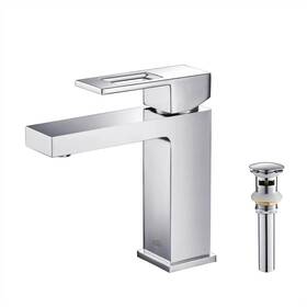 Kibi Usa 842708144415 Single-handle Bathroom Vanity Sink Faucet With Water Hose Chrome Drain