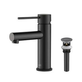 Kibi Usa 842708144439 Luxury Single Hole Bathroom Faucet Matte Black With Drain