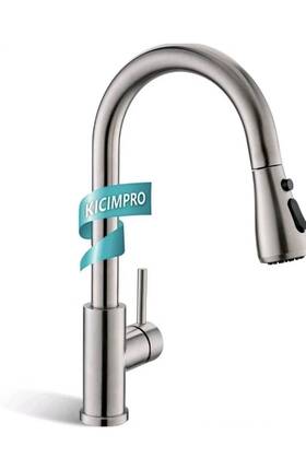 Km800bn Kicimpro New Kitchen Faucet Pull Down Sprayer Single Handle Brushed Nickel