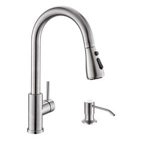 Kicimpro Km890bn Kitchen Sink Faucet With Soap Dispenser 15.2 Inches Brushed Nickel