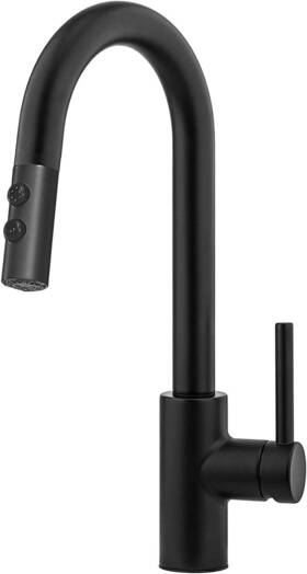 Kinf008b-2 Kinfaucets Black Kitchen Faucet With Pull Down Sprayer Single Handle Out