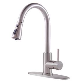 Kh-kyt010l-d Kingo Home Kitchen Faucet Brushed Nickel Faucets With Pull Down Sprayer