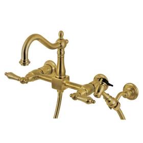 Kingston Brass 196507241142 Widespread Kitchen Faucet 2-handle Spot Resistant Brushed